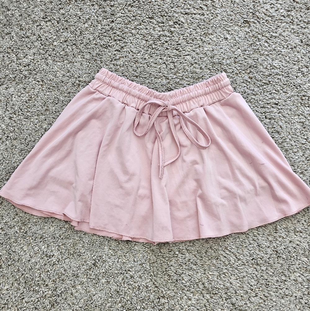Pink Mini Skirt with Shorts